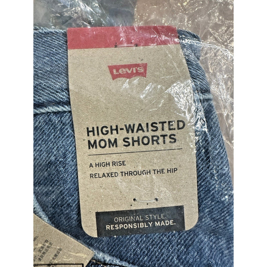 Levis Denim Mom Shorts Women 25 High Waisted Cut Off Jean Jort Y2K Style Relaxed