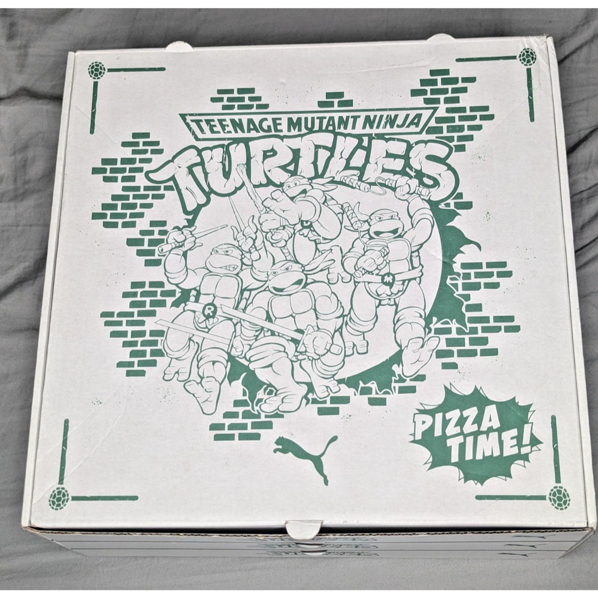 Size 5 Jr KIDS TMNT PUMA Teenage Mutant Ninja Turtles x Suede XL Pizza Box