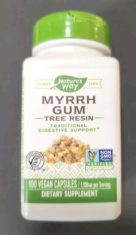 Nature's Way Myrrh Gum Tree Resin, 1,100 mg per serving, 100 Vcaps EXP 09/30/28
