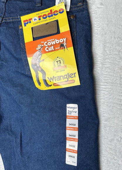 Wrangler ~ Mens ~ 13MWZ ~ Original Fit Cowboy Cut ~ Rigid Indigo 34x32
