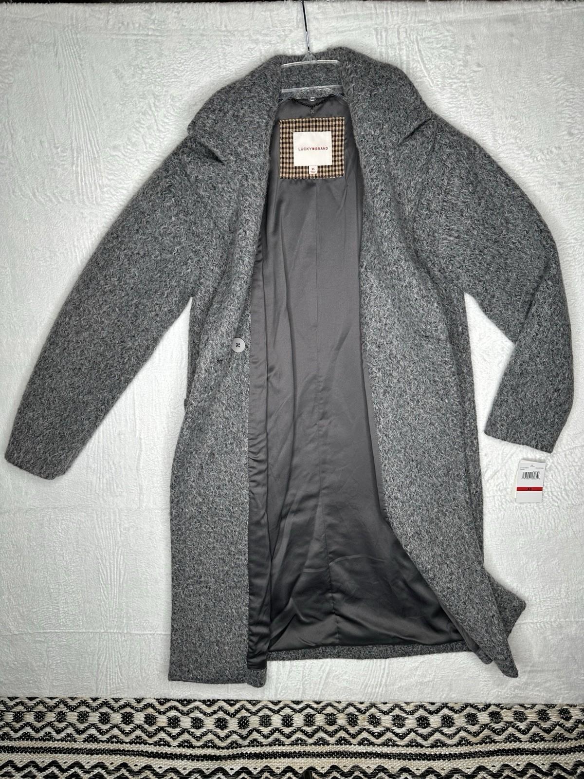 Lucky Brand double-breasted wool blend peacoat