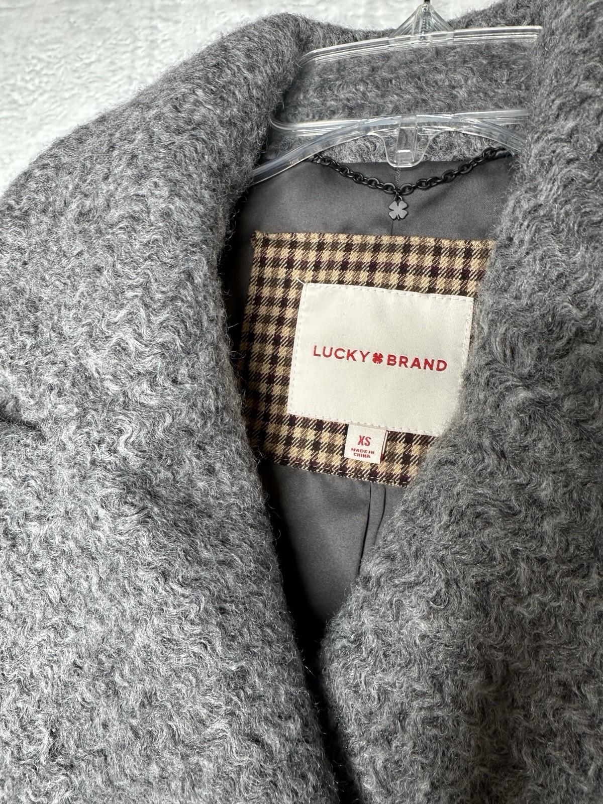 Lucky Brand double-breasted wool blend peacoat