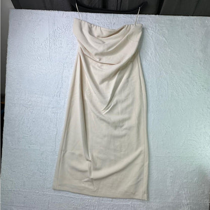 Vince Strapless Crepe Draped Dress Off White NWT & in Bag Size 6 $425 MSRP