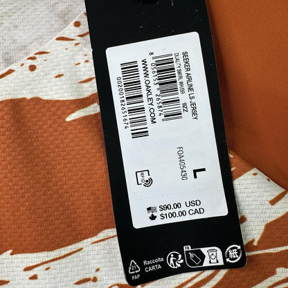 Oakley Seeker Airline LS Jersey Duality Swirl White Technical Bike - Size L NWT