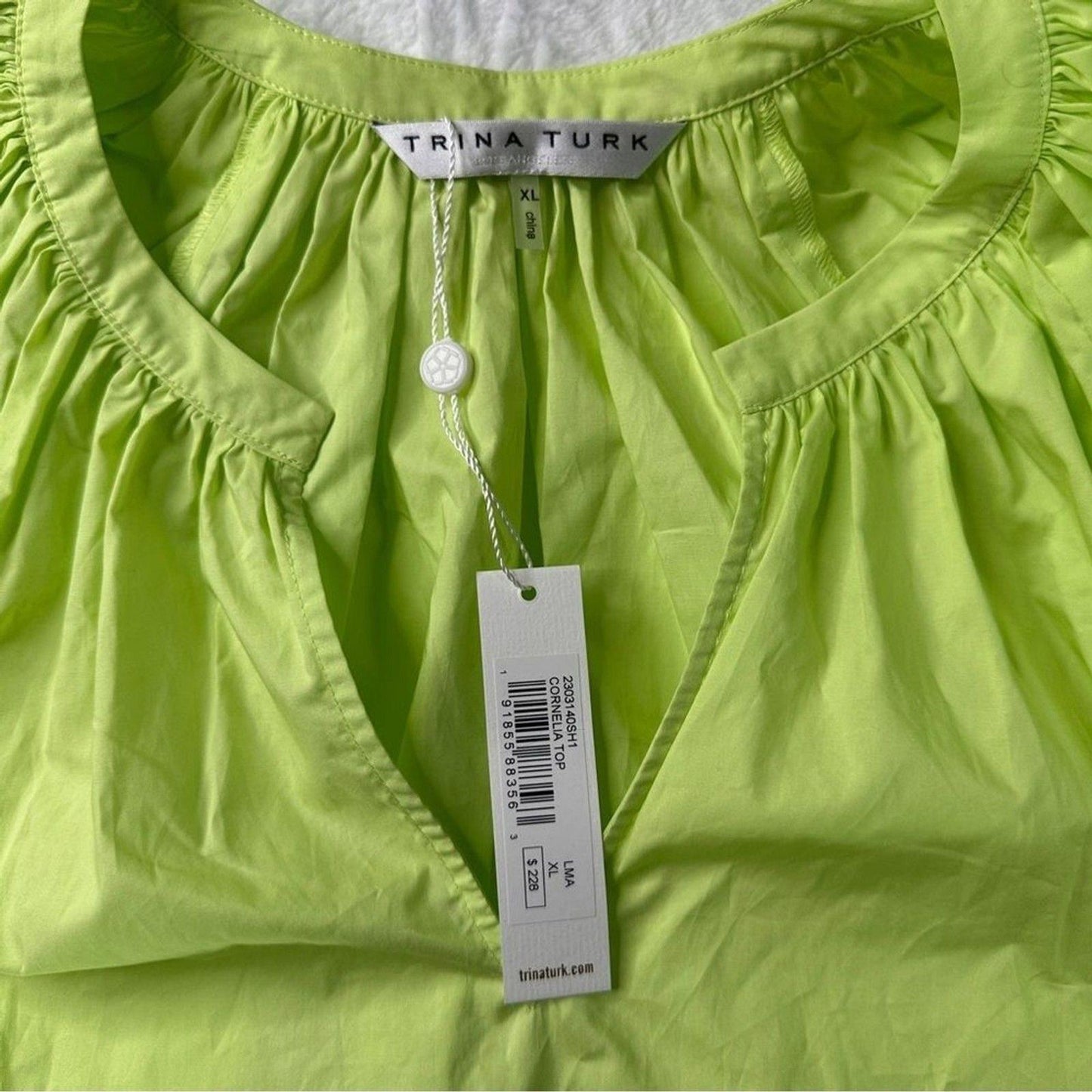 NEW TRINA TURK cornelia top in Limeade size XL