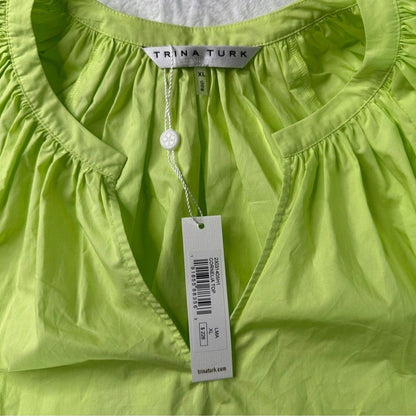 NEW TRINA TURK cornelia top in Limeade size XL