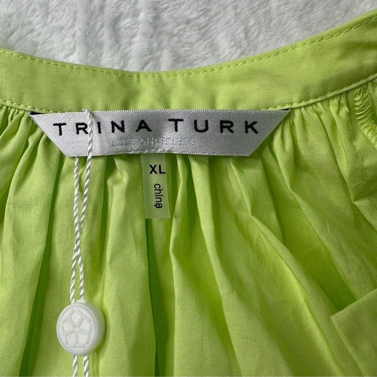 NEW TRINA TURK cornelia top in Limeade size XL