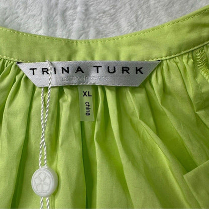 NEW TRINA TURK cornelia top in Limeade size XL