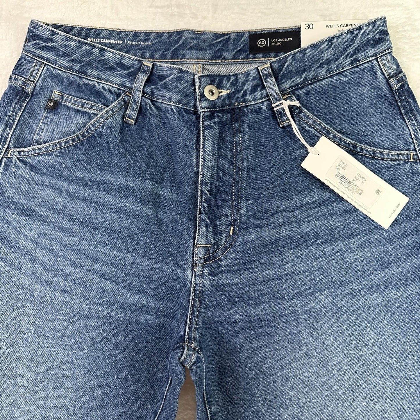 NWT AG Adriano Goldschmied Wells Carpenter Relaxed Tapered Size 30