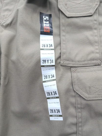 5.11  Taclite Pro Mens 28x34 Lightweight Tactical Pants Style 74273 Tan NEW