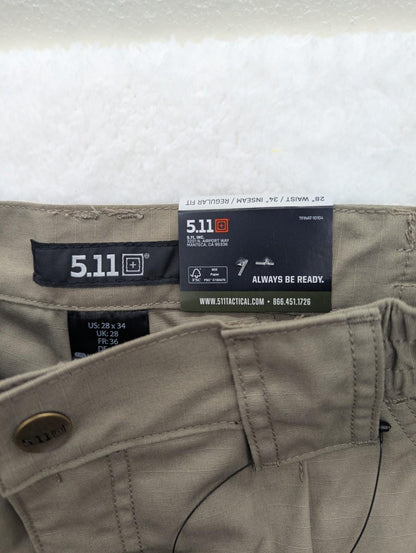 5.11  Taclite Pro Mens 28x34 Lightweight Tactical Pants Style 74273 Tan NEW