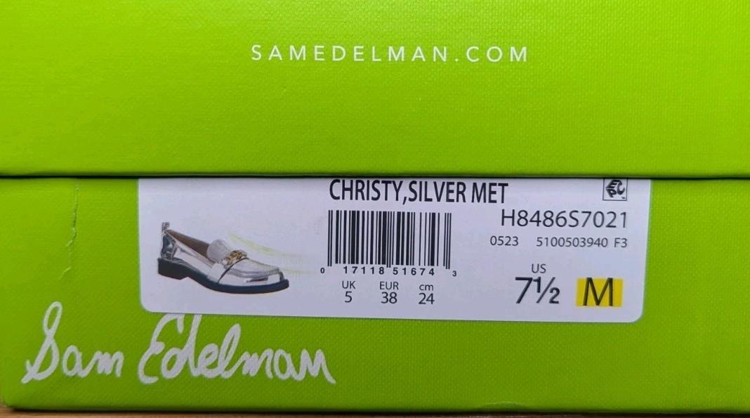 Sam Edelman Christy Loafer Silver Women’s Size 7.5M