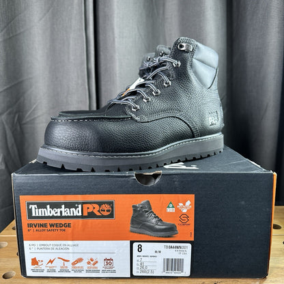 NIB - Timberland PRO Irvine Wedge 6" Alloy Safety Toe, Black Size 8M