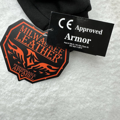 NWT Milwaukee Leather Men's Armored Motorcycle Hoodie with Armored Padding - L