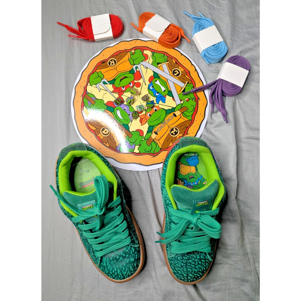 Size 5 Jr KIDS TMNT PUMA Teenage Mutant Ninja Turtles x Suede XL Pizza Box