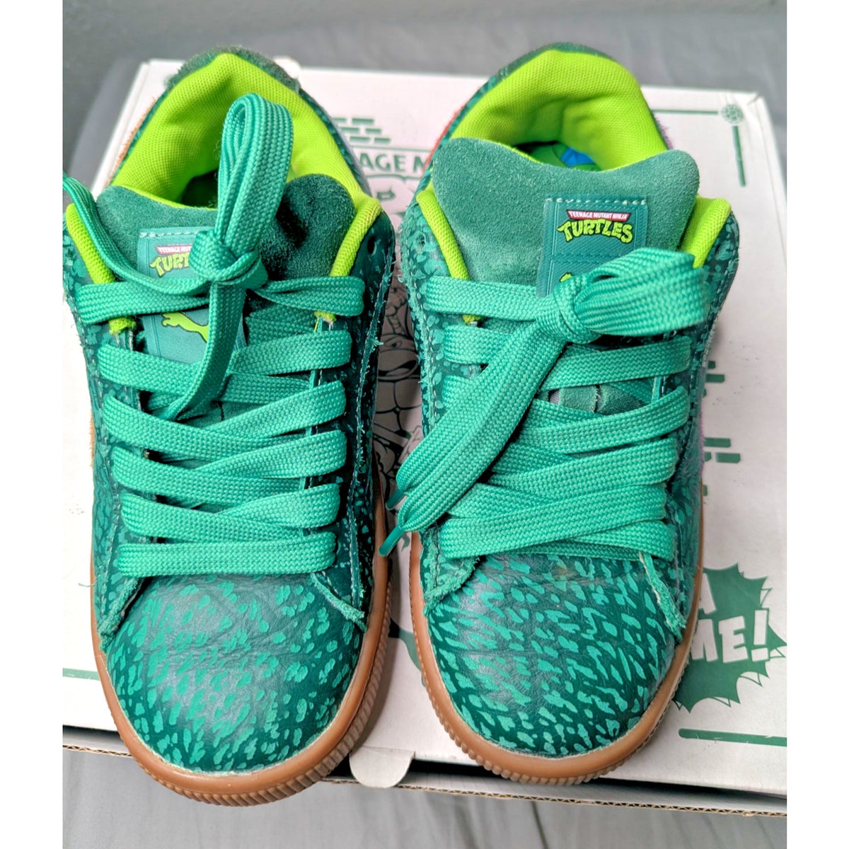 Size 5 Jr KIDS TMNT PUMA Teenage Mutant Ninja Turtles x Suede XL Pizza Box