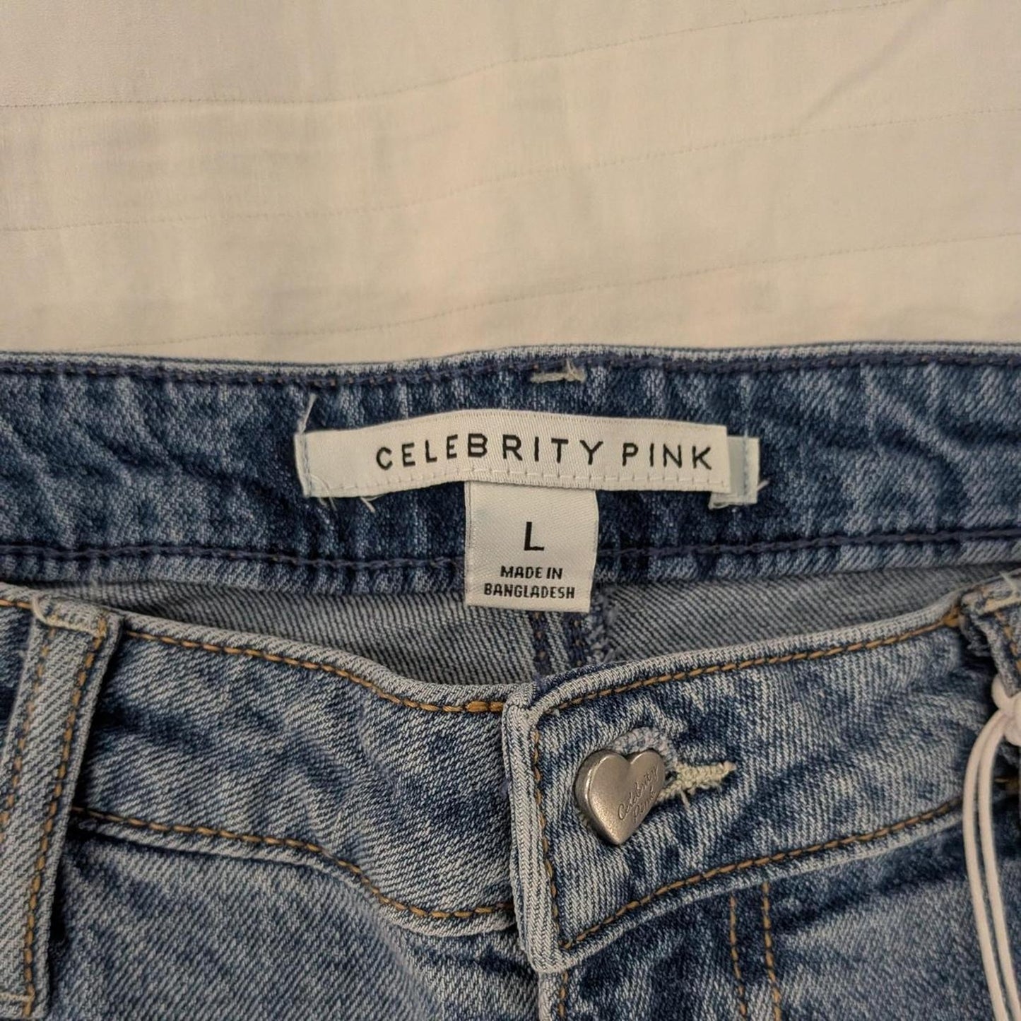 Celebrity pink blue denim shorts - Large