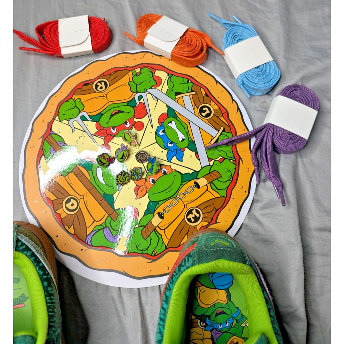Size 5 Jr KIDS TMNT PUMA Teenage Mutant Ninja Turtles x Suede XL Pizza Box