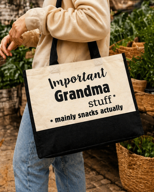 New - Important Grandma Stuff Canvas Tote Bag