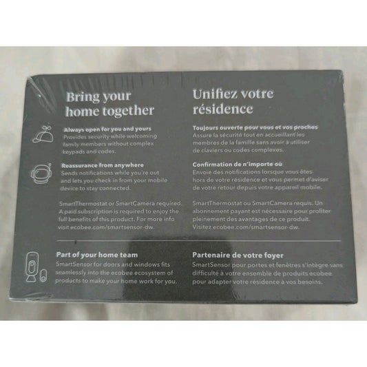 Ecobee SmartSensor for Doors and Windows - Pack of 2 (EB-DWSHM2PK-01) Brand New