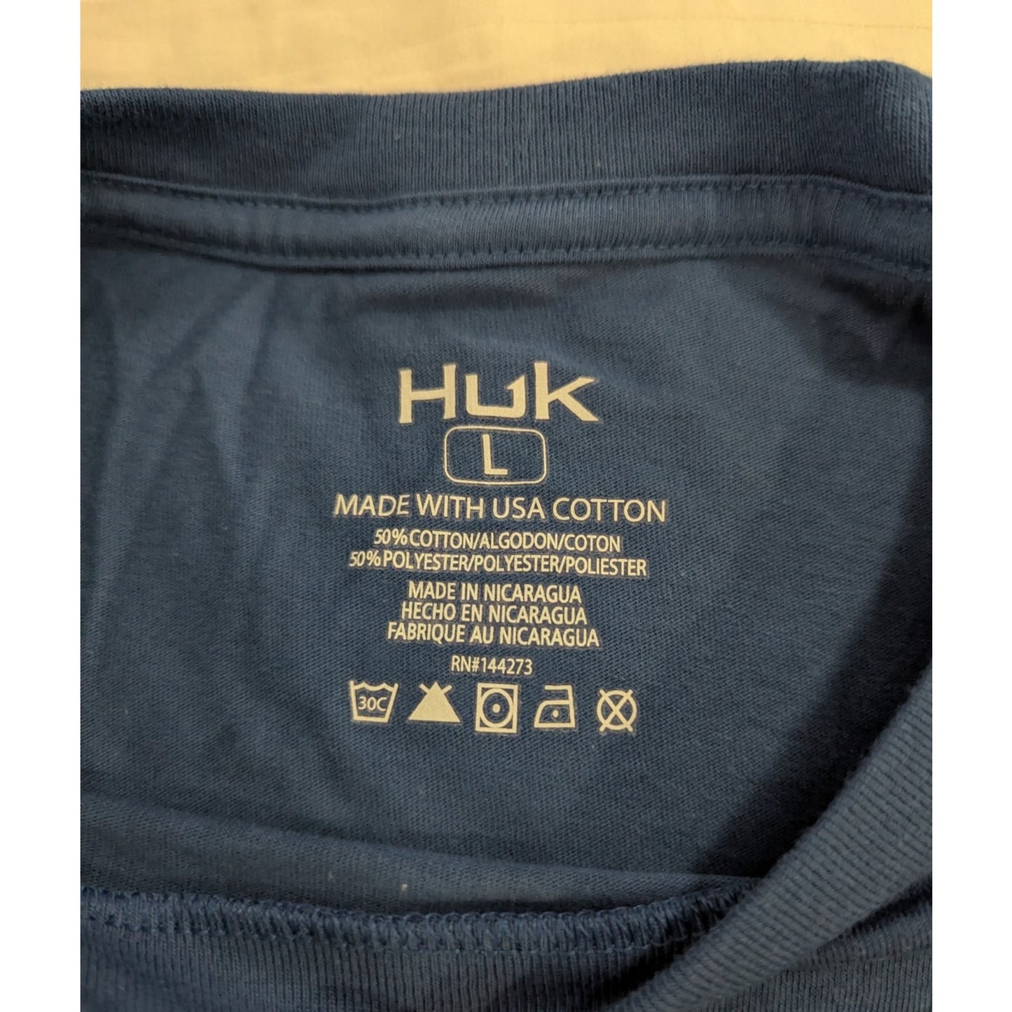 Huk Tuna Sketch Tee Blue Men's Fishing T-Shirt L NWT
