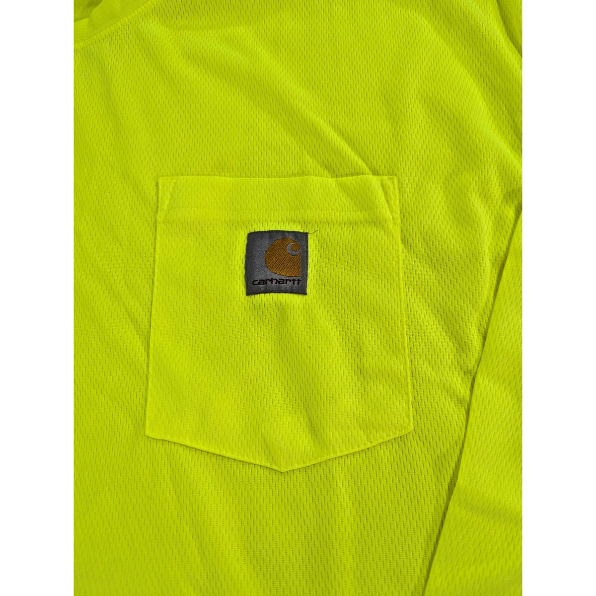 Carhartt T Shirt Mens XL Loose Fit Yellow Safety Long Sleeve Pocket Tee K126
