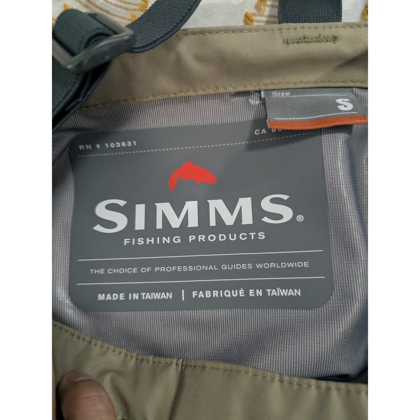 Simms Kid's Tributary Stockingfoot Chest High Fishing Waders Size Small Tan 5/6