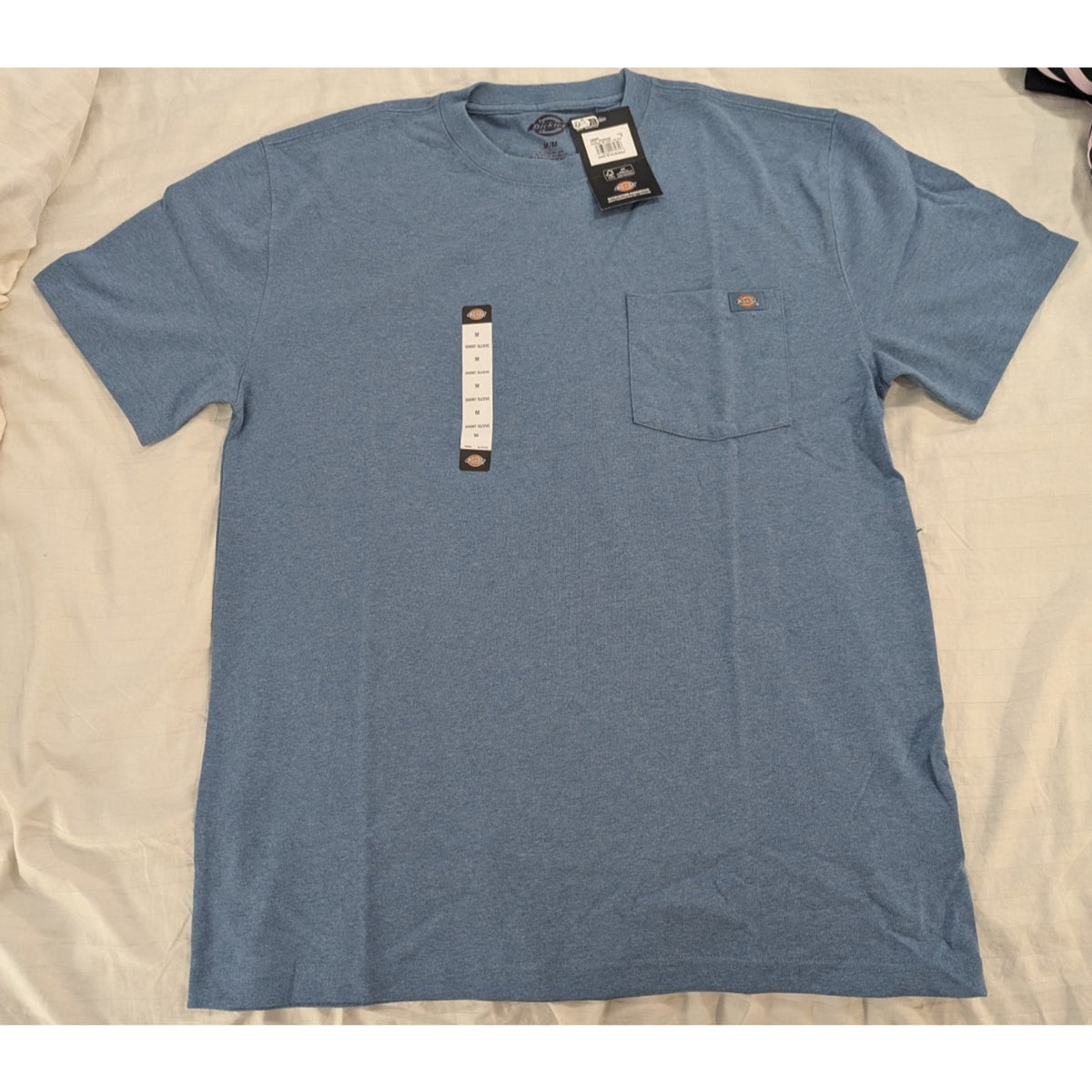 Dickies Men’s Heavyweight Short Sleeve Pocket Tee Blue Heather WS450HLBH, M NWT