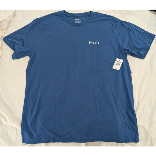 Huk Tuna Sketch Tee Blue Men's Fishing T-Shirt L NWT