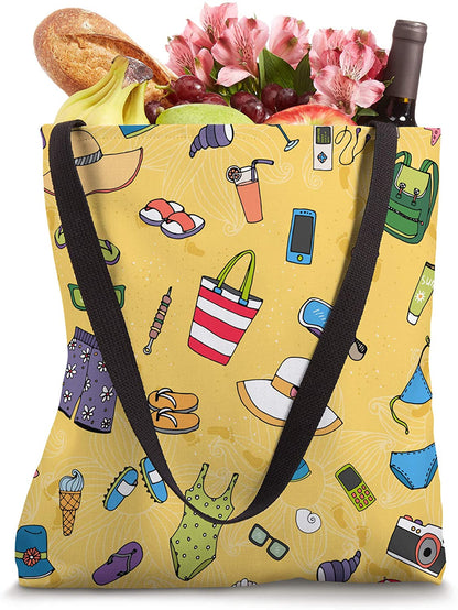 Summer "Cute Beach Items" Graphic Tote