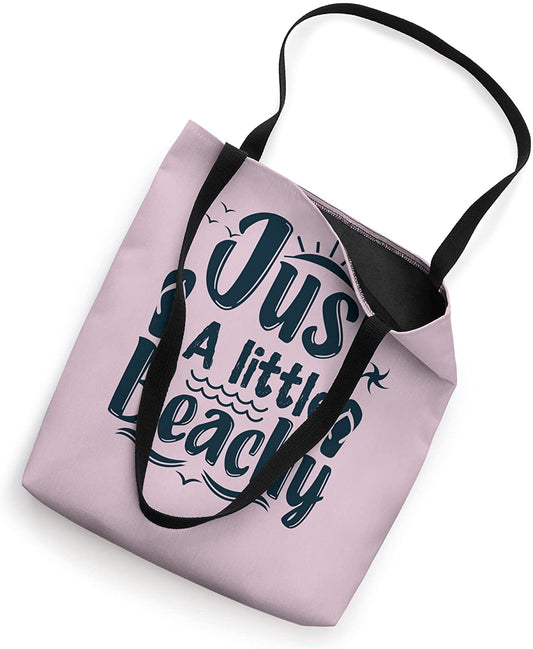 Summer "Just A Little Beachy" Graphic Tote